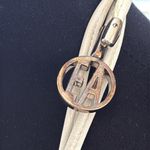 Emporio Armani Vintage 90s  White Leather Scroll Top Shoulder Satchel Bag Photo 2