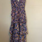 Blue multicolored ruffled layered dress, ace fashions, size small Photo 1