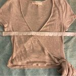 Urban Outfitters Ribbed Tie Wrap Short Sleeve Crop Photo 6