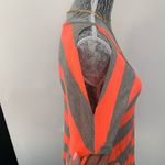 Tart Womens Neon Orange and Grey Stripped Cold Shoulder Tunic Top Size Small Photo 3