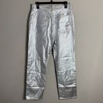 Madewell The 90s Straight Denim Jean Women's 29 Silver Foil Metallic Rigid NWT Photo 9