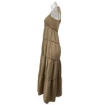 Collusion Women's Brown Tan Smocked Sleeveless Cami Tiered Sundress Maxi Dress 2 Photo 1