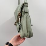 Sage Green Faux Leather Crossbody Bag Women’s Adjustable Strap Tassel Pocket Photo 7