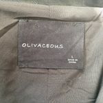 Olivaceous women's L black studded zip up leather jacket with several pockets Photo 12