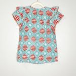 Marea Womens Blouse Grace Flutter Top With Trim V Photo 2