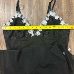 Donna Loren Gold Label Black Sheer Floral Lace Slip Bow Cami Medium Coquette Y2K Photo 6