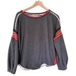 Natural Life Women’s Knit Trim Sweatshirt Grey Red Embroidery Size Small Medium Photo 4