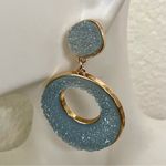 BaubleBar Sugarfix by blue sparkly gold tone statement earrings Photo 6