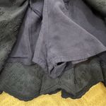 Boutique Navy Eyelet Ruffle Mini Skirt Blue Size L Photo 3