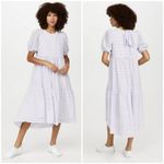 English Factory 💕💕 Tiered Gingham Seersucker Maxi Dress ~ Lavender Medium M NWT Photo 2