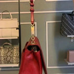Salvatore Ferragamo  Rory sofiano shouldre bag in deep red color. Photo 10
