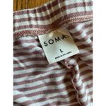 Soma  Pajama Set Womens Large Pink White Stripe Top Pants Soft Stretch Loungewear Photo 6