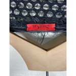 Saint Gil Blazer Jacket Women S Semi Sheer Faux Fur Woven Crochet Lace Ruffle‎ Black Photo 7