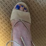 The Comfy Aquazurra Firenze suede platform wedge 40.5 10 ankle tie sexy look oddly Photo 4