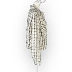 EXPRESS  Shacket Women's Large Off-White Black Checkered Long Sleeve Button Front Photo 3