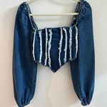 Nasty Gal Denim Puff Sleeve Top Photo 0
