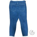 Good American Distressed Cropped Skinny Jeans Size 20 with Holes Med Blue Crop Photo 2