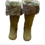 Report vegan suede and fur tan mid shaft boots Size 6 Photo 1