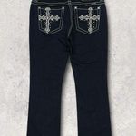 Miss Me β
(Y2K) Dark Bootcut Jeans w/ Rhinestone Cross Design β
Photo 5