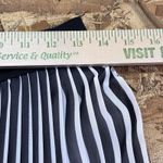 Ny Collection  Black & White Striped Pleated Midi Skirt Elastic Waist Size Small Photo 11