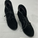 Madden Girl Womans  Dallyy Size 5.5 M Black Lace Up Wedge Booties Photo 0