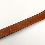 Nocona Belt Aztec Metal Buckle Black Skinny Genuine Leather Size 32 Photo 5