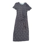 Boden Knot Front Jersey Midi Dress Black Block Paisley Ruched Tie Side Womens 12 Photo 3