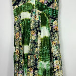 Chaudhry K Dress L Green Floral Tie Dye Cotton Boho Earthy Indie Hippie Maxi Size L Photo 0