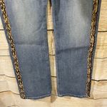 7 For All Mankind Jen ankle straight jeans animal print side trims Size 2 Photo 8