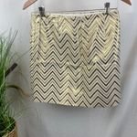 J.Crew  Tan & Brown Chevron Print Metallic Mini Skirt 0 Photo 2