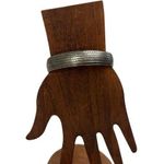 Silver Textured Bangle Bracelet, silver, summer, party, office, festival Photo 0