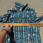 Cotton Rye Outfitters Teal Aztec Southwestern Pearl Snap Shirt Lightweight LARGE Blue Photo 5