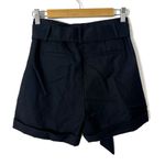 Madewell Black High Waist Sash Paperbag Wool Belted Shorts 0 Photo 1