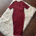 United Colors Of Benetton Maroon Bodycon Midi Dress Photo 2