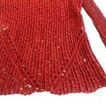 Maje  Open Weave Woven Sweater Burnt Orange Pullover Cotton Size 1 Small Women's Photo 10