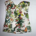 J.Crew  x Ratti Into the Wild flutter sleeve jungle birds shirt Women Size 0‎ Photo 5