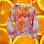 Exist  Long Beach Island Pink White Orange Tie Dye Hoodie Sweatshirt‎ Size Small Photo 2