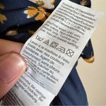 Madewell Blue Yellow Floral Peplum Blouse Womens XS Balloon Sleeve Velvet Trim Photo 2