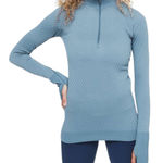 Lululemon  Women’s Size 8 Slate Blue Gray Rest Less Half Zip Pullover Top Photo 0