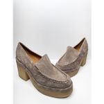 Marc Fisher Lina Platform Loafer Size 10 Suede Leather Penny Tan Slip On Shoes Photo 3