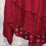 Free People  Rainy Days Swing Flowy Boho Top blouse burgundy gauze med oversized Photo 2