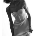 ZARA  Rhinestone Strapless Bustier Midi Dress with Slit Photo 3