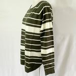 Pink Clover New  Curved Hem Striped Sweater Valencia Olive Green Ivory Size XL Photo 8