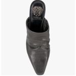 Vince Camuto Women's Metallic Pewter Ruched Pointed Toe Block Heel Mules Photo 5