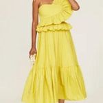 Tanya Taylor NWT Yellow Delphine Ruffle Detail Midi Dress sz 8 Photo 0