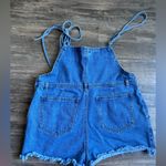 Forever 21 Women’s Demin Blue Short Overalls Size L Photo 5