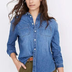 Madewell ‎ Denim Oversized Ex-Boyfriend Shirt in Hutcherson Wash Photo 0