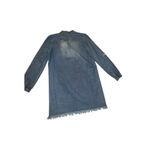Wet Seal Wet‎ Seal Denim Dress XS Long Sleeve Lace Up Fringe Hem Casual Shirt Dress Photo 9