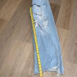 American Eagle  Light Wash Distressed Wide Leg Skater Jeans - Size 6 Long Photo 6