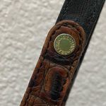 Brahmin Vintage Tuscan Black Leather Brown Croc Leather Trims Bucket Bag Photo 12